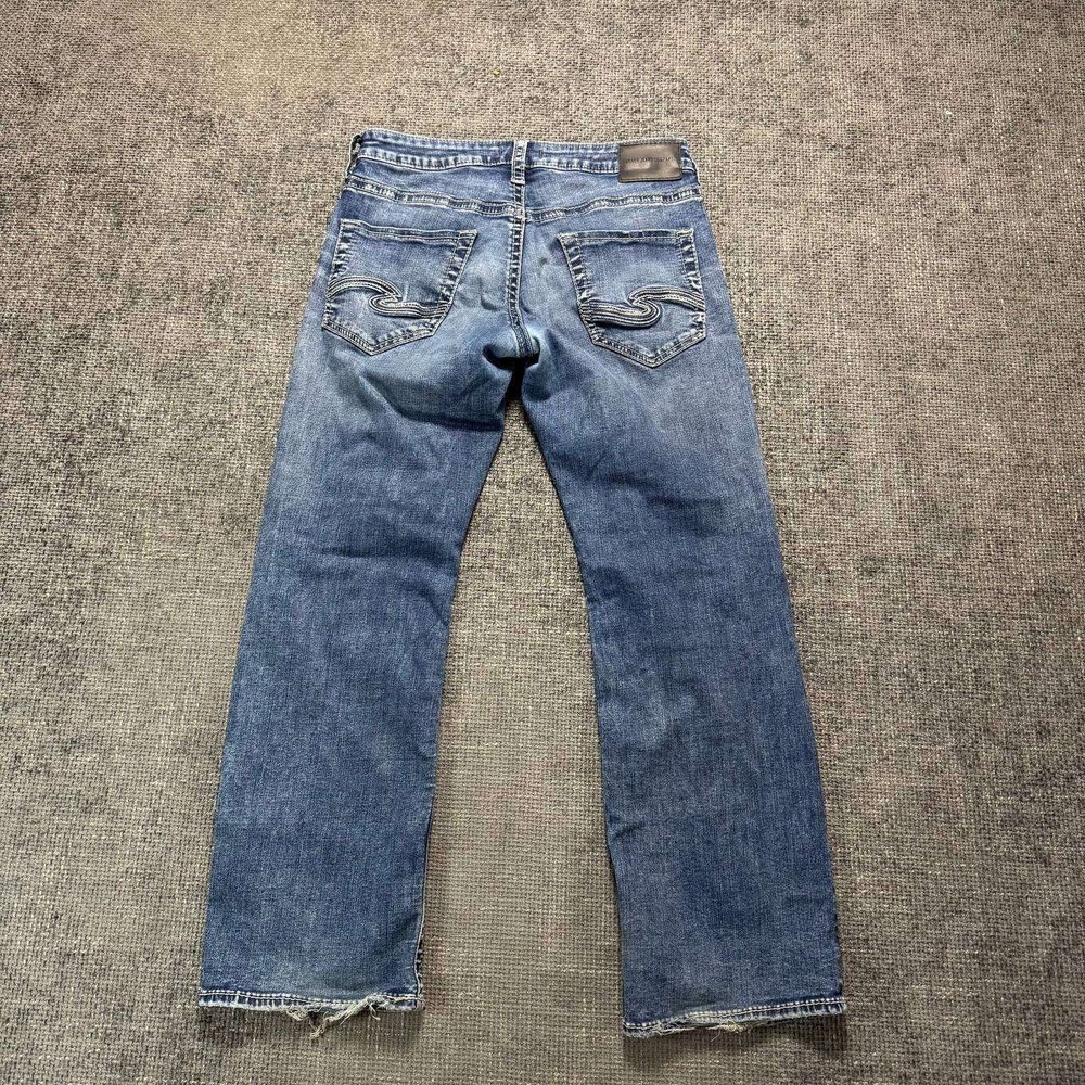 Silver Jeans Co Zac Relaxed Straight Mens 31x29 Blue Medium Wash Y2K Denim